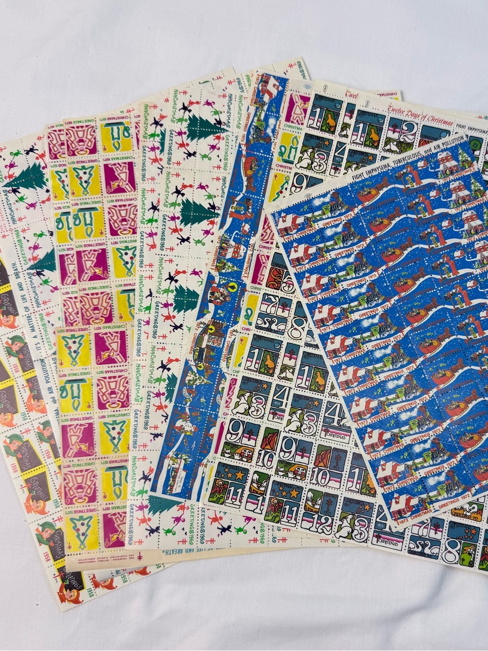 Vintage National Tuberculosis Foundation “Cinderella” Stamp Seals Christmas